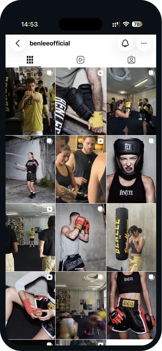 Instagram profile @benleeofficial with its post grid
