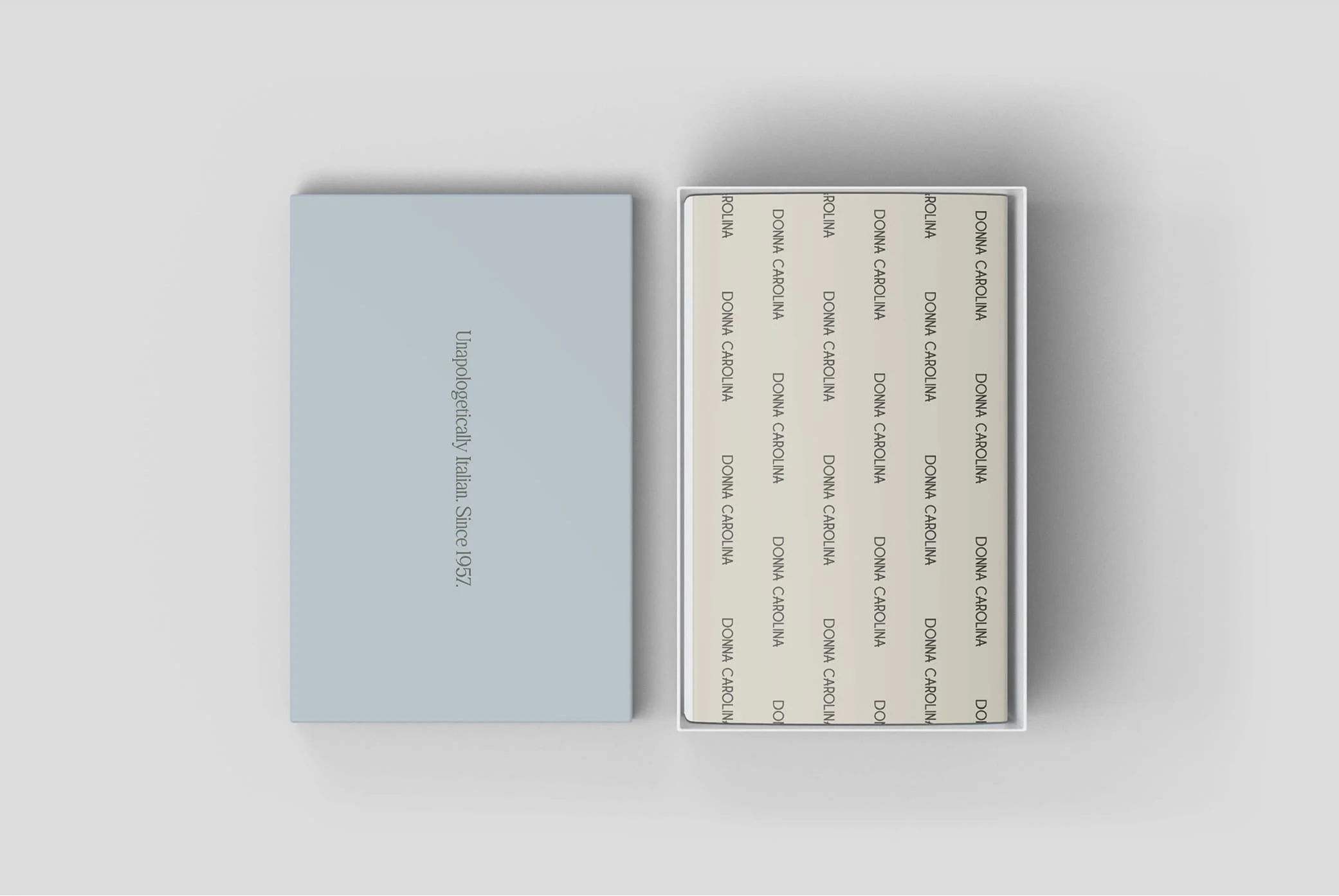 Donna Carolina product packaging with Italian slogan.