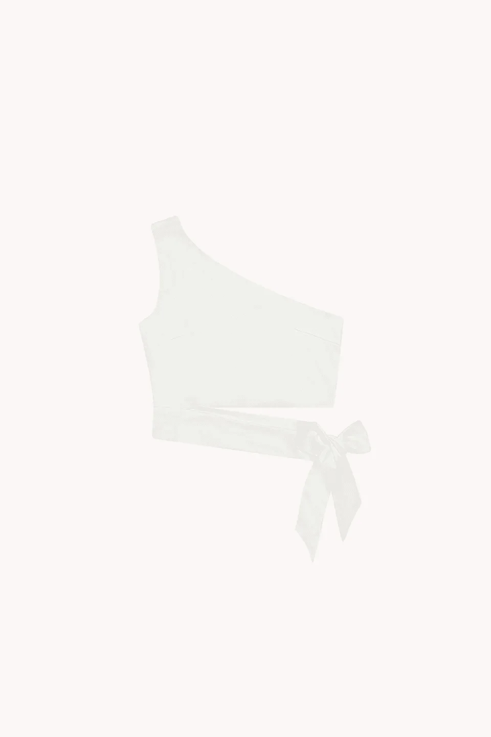 White one-shoulder crop top with bow