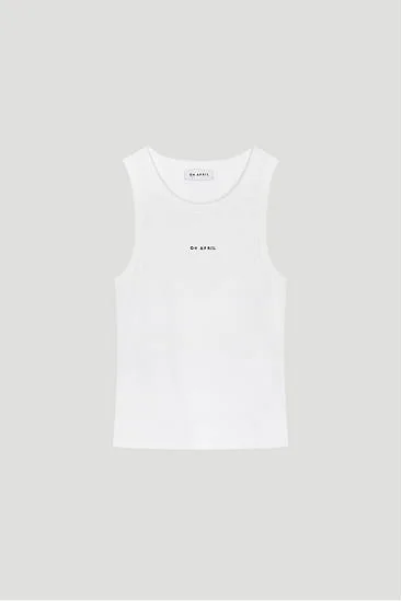 White ribbed tank top