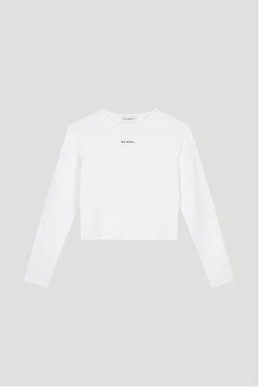 White long-sleeve top