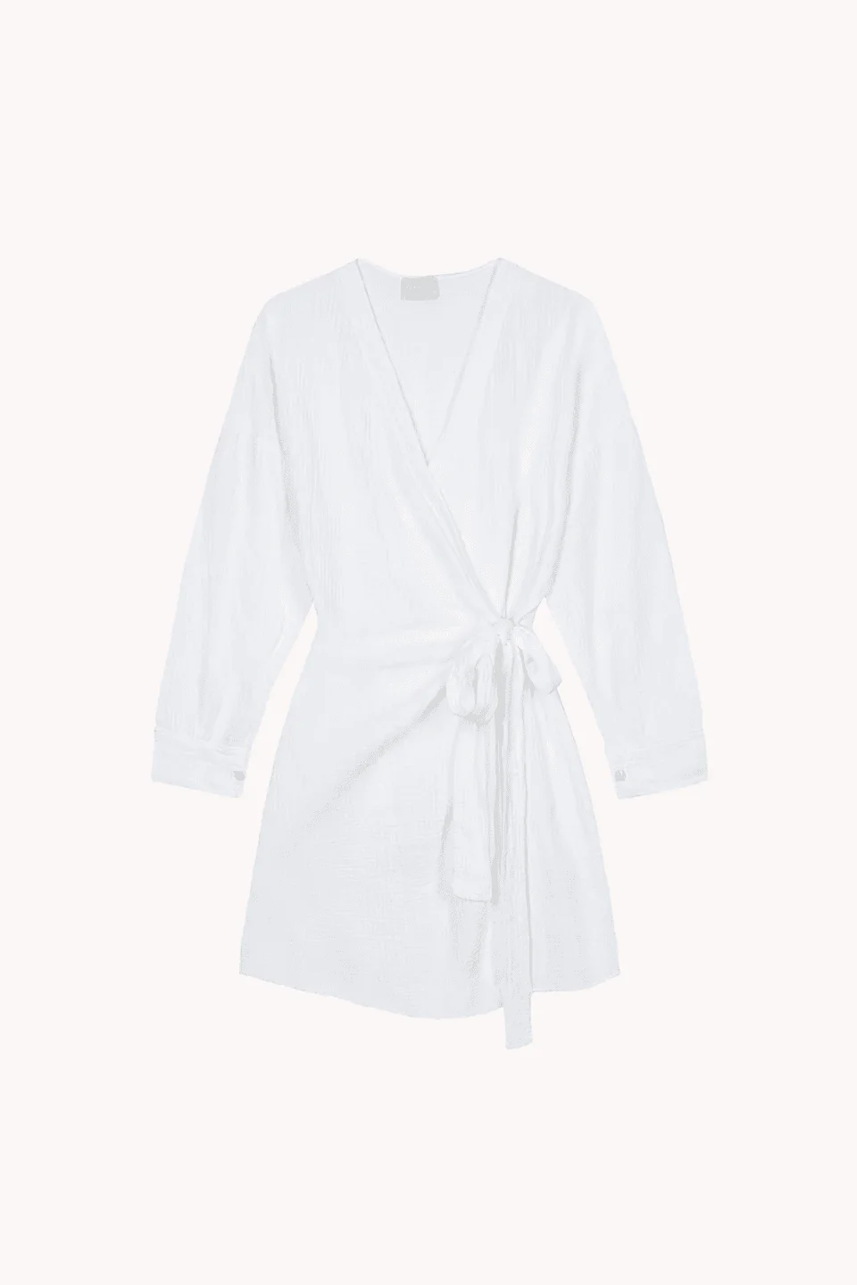 White wrap dress with tie