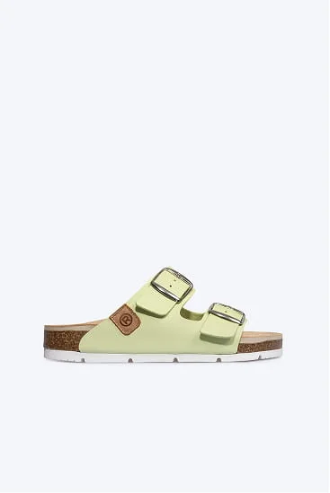 Pale green two-strap sandal