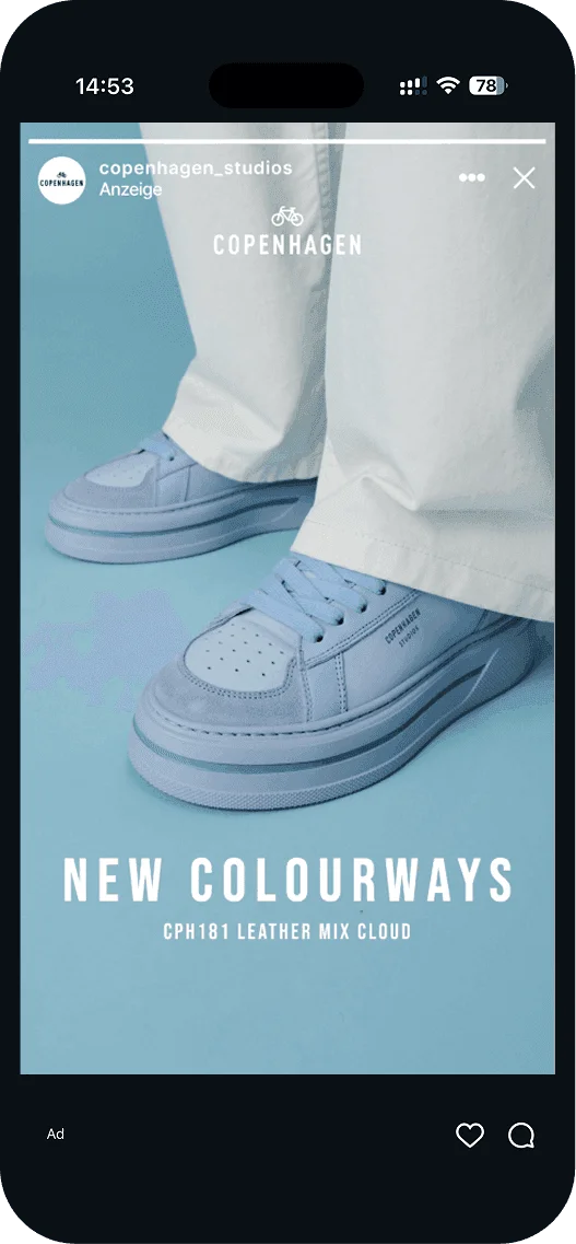 Copenhagen Studios ad announcing new colourways of the CPH181 sneaker