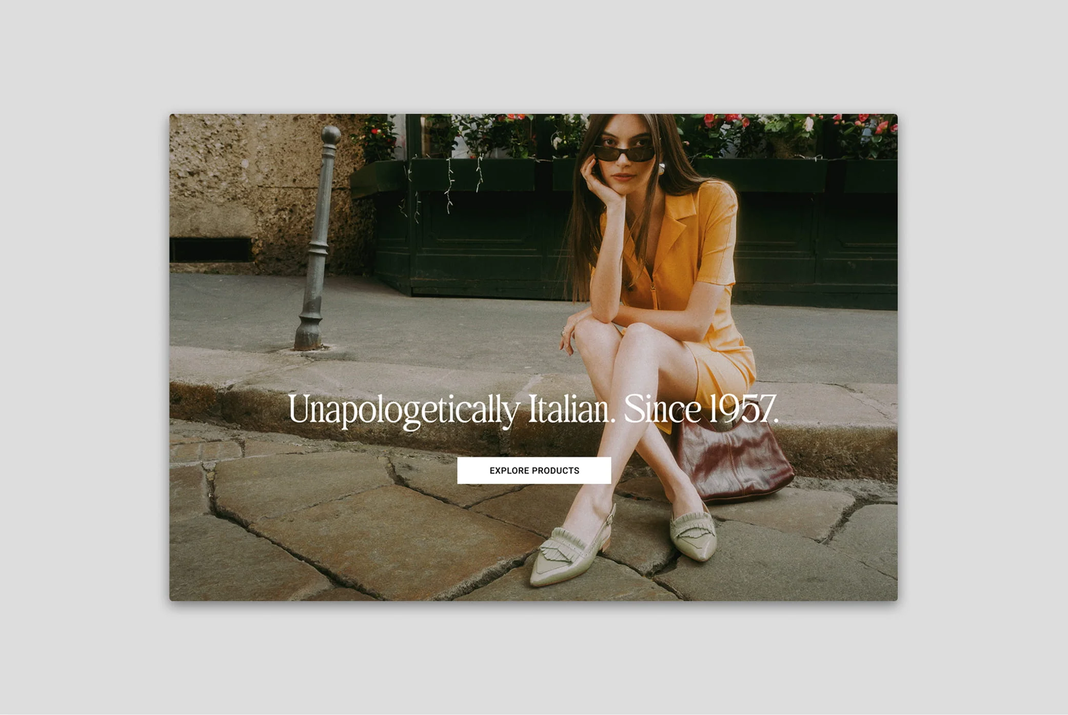 Donna Carolina homepage with the claim Unapologetically Italian. Since 1957.