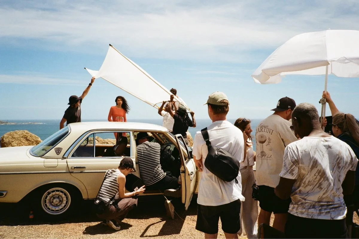 Shoot with a vintage car on the coast