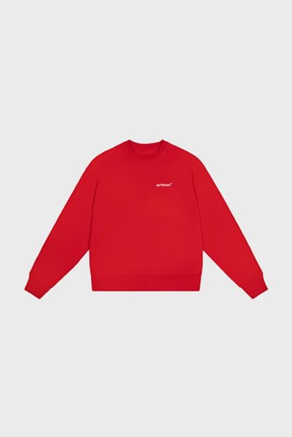 Red sweatshirt with small logo print