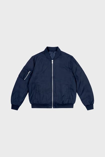 Navy blue bomber jacket