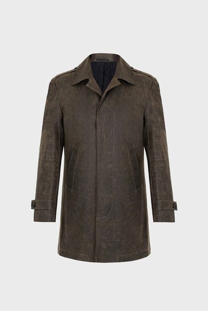 Brown textured overcoat
