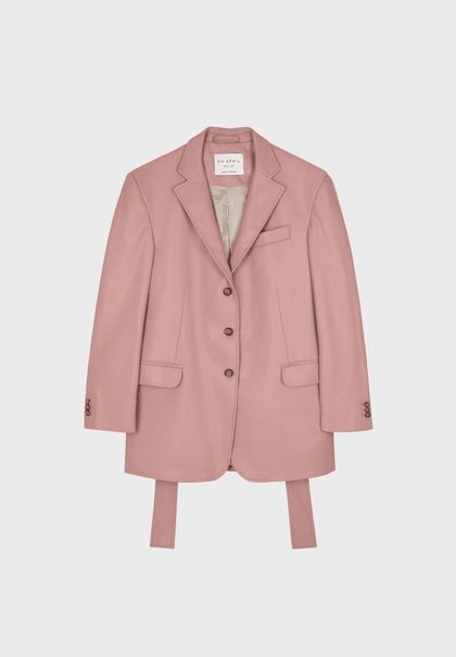 Pink oversized blazer with sash detail