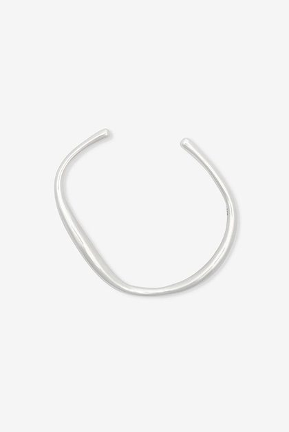 Silver cuff bracelet with organic shape