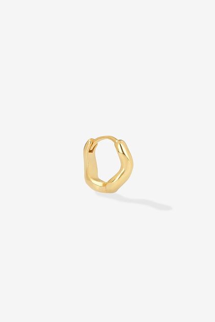 Gold abstract hoop earring