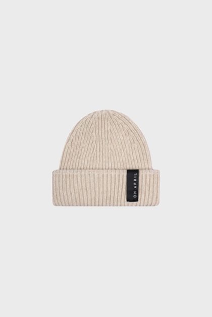 Beanie with “OH APRIL” label